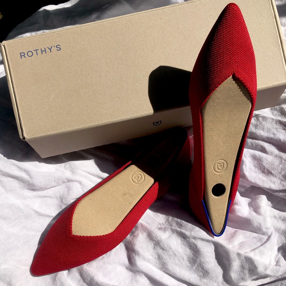 Rothy’s point chili red flat shoe size 9.5 | NIB